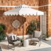Safavieh Outdoor Venice 9-Foot Round Double Top Crank UV Protected Umbrella(White/Black)