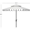 Safavieh Outdoor Venice 9-Foot Round Double Top Crank UV Protected Umbrella(White/Black)