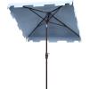 Safavieh Outdoor Zimmerman White 7’6″ Square Market UV Protected Umbrella(Baby Blue/White)