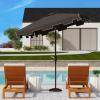 Safavieh Outdoor Zimmerman White 7’6″ Square Market UV Protected Umbrella(Black/White)