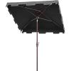 Safavieh Outdoor Zimmerman White 7’6″ Square Market UV Protected Umbrella(Black/White)