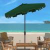 Safavieh Outdoor Zimmerman White 7’6″ Square Market UV Protected Umbrella(Dark Green)