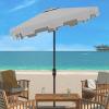 Safavieh Outdoor Zimmerman White 7’6″ Square Market UV Protected Umbrella(Grey/White)