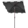 Safavieh Outdoor Zimmerman White 7’6″ Square Market UV Protected Umbrella(Grey/White)