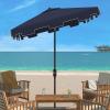 Safavieh Outdoor Zimmerman White 7’6″ Square Market UV Protected Umbrella(Navy/White)