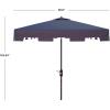 Safavieh Outdoor Zimmerman White 7’6″ Square Market UV Protected Umbrella(Navy/White)