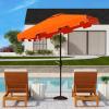 Safavieh Outdoor Zimmerman White 7’6″ Square Market UV Protected Umbrella(Orange/White)