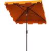 Safavieh Outdoor Zimmerman White 7’6″ Square Market UV Protected Umbrella(Orange/White)