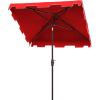 Safavieh Outdoor Zimmerman White 7’6″ Square Market UV Protected Umbrella(Red/White)