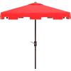 Safavieh Outdoor Zimmerman White 7’6″ Square Market UV Protected Umbrella(Red/White)