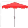 Safavieh Outdoor Zimmerman White 7’6″ Square Market UV Protected Umbrella(Red/White)