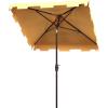 Safavieh Outdoor Zimmerman White 7’6″ Square Market UV Protected Umbrella(Yellow/White)