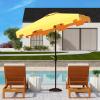 Safavieh Outdoor Zimmerman White 7’6″ Square Market UV Protected Umbrella(Yellow/White)