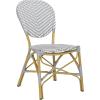 Safavieh PAT4010A-SET2 Outdoor Collection Lisbeth Navy and White French Bistro Stacking Side Chair(Grey / White)