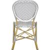 Safavieh PAT4010A-SET2 Outdoor Collection Lisbeth Navy and White French Bistro Stacking Side Chair(Grey / White)