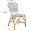 Safavieh PAT4010A-SET2 Outdoor Collection Lisbeth Navy and White French Bistro Stacking Side Chair(Grey / White)