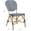 Safavieh PAT4010A-SET2 Outdoor Collection Lisbeth Navy and White French Bistro Stacking Side Chair(Navy / White)