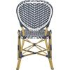 Safavieh PAT4010A-SET2 Outdoor Collection Lisbeth Navy and White French Bistro Stacking Side Chair(Navy / White)