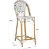 Safavieh PAT4038C Outdoor Collection Zaid White Stackable 30-inch Bar Stool(Black/White)