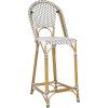 Safavieh PAT4038C Outdoor Collection Zaid White Stackable 30-inch Bar Stool(Black/White)