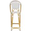 Safavieh PAT4038C Outdoor Collection Zaid White Stackable 30-inch Bar Stool(Grey / White)