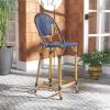 Safavieh PAT4038C Outdoor Collection Zaid White Stackable 30-inch Bar Stool(Navy)