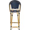 Safavieh PAT4038C Outdoor Collection Zaid White Stackable 30-inch Bar Stool(Navy)