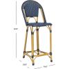 Safavieh PAT4038C Outdoor Collection Zaid White Stackable 30-inch Bar Stool(Navy)