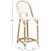 Safavieh PAT4038C Outdoor Collection Zaid White Stackable 30-inch Bar Stool(White)