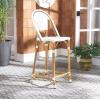 Safavieh PAT4038C Outdoor Collection Zaid White Stackable 30-inch Bar Stool(White)