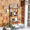 Safavieh PAT5014A Collection Amaris Rusty Orange Wrought Iron 4 Tier Outdoor Bakers Rack Shelve(Antique Dark Green)