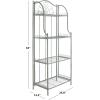 Safavieh PAT5014A Collection Amaris Rusty Orange Wrought Iron 4 Tier Outdoor Bakers Rack Shelve(Antique Dark Green)