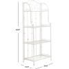 Safavieh PAT5014A Collection Amaris Rusty Orange Wrought Iron 4 Tier Outdoor Bakers Rack Shelve(Antique White)