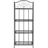 Safavieh PAT5014A Collection Amaris Rusty Orange Wrought Iron 4 Tier Outdoor Bakers Rack Shelve(Black)