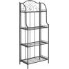Safavieh PAT5014A Collection Amaris Rusty Orange Wrought Iron 4 Tier Outdoor Bakers Rack Shelve(Black)