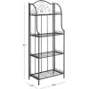 Safavieh PAT5014A Collection Amaris Rusty Orange Wrought Iron 4 Tier Outdoor Bakers Rack Shelve(Black)
