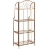 Safavieh PAT5014A Collection Amaris Rusty Orange Wrought Iron 4 Tier Outdoor Bakers Rack Shelve(Rusty Orange)