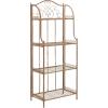 Safavieh PAT5014A Collection Amaris Rusty Orange Wrought Iron 4 Tier Outdoor Bakers Rack Shelve(Rusty Orange)