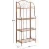 Safavieh PAT5014A Collection Amaris Rusty Orange Wrought Iron 4 Tier Outdoor Bakers Rack Shelve(Rusty Orange)