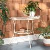 Safavieh PAT5027A Outdoor Collection Genson Pearl White End Table(Pearl White)