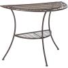 Safavieh PAT5027A Outdoor Collection Genson Pearl White End Table(Unearthed Rust)