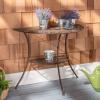 Safavieh PAT5027A Outdoor Collection Genson Pearl White End Table(Unearthed Rust)