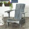 Safavieh PAT6700G Outdoor Collection Mopani Rustic Brown Side Chair(Ash Grey)