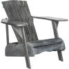 Safavieh PAT6700G Outdoor Collection Mopani Rustic Brown Side Chair(Ash Grey)