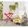 Safavieh PAT6700G Outdoor Collection Mopani Rustic Brown Side Chair(Beige)