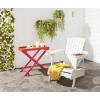 Safavieh PAT6700G Outdoor Collection Mopani Rustic Brown Side Chair(White)