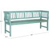 Safavieh PAT6732A Outdoor Collection Brentwood Bench(Beach House Blue / Beige)