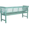 Safavieh PAT6732A Outdoor Collection Brentwood Bench(Beach House Blue / Beige)