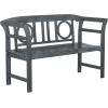 Safavieh PAT6743K Outdoor Collection Moorpark Grey 2 Seat Bench, Dark Slate Gray(Ash Grey)