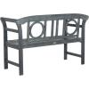 Safavieh PAT6743K Outdoor Collection Moorpark Grey 2 Seat Bench, Dark Slate Gray(Ash Grey)